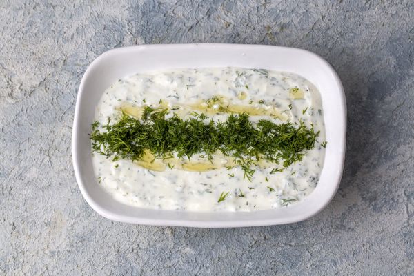 Tzatziki sauce with sour cream