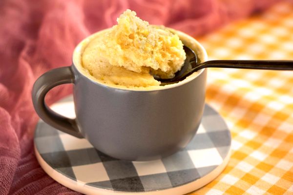 for vanilla cake in a mug, a quick dessert