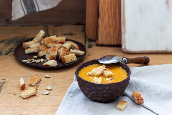Vegan butternut squash apple soup