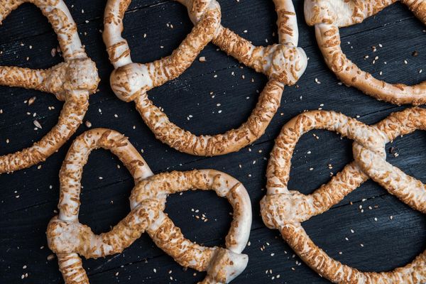 White chocolate covered pretzels