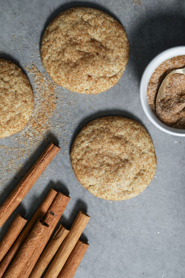 Freshly baked snickerdoodle cookies