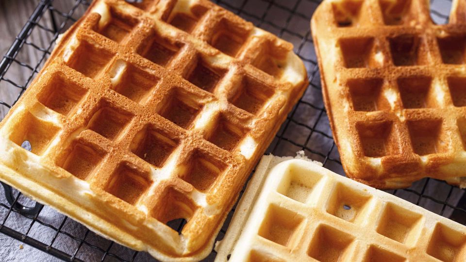 Fresh homemade waffle without baking powder