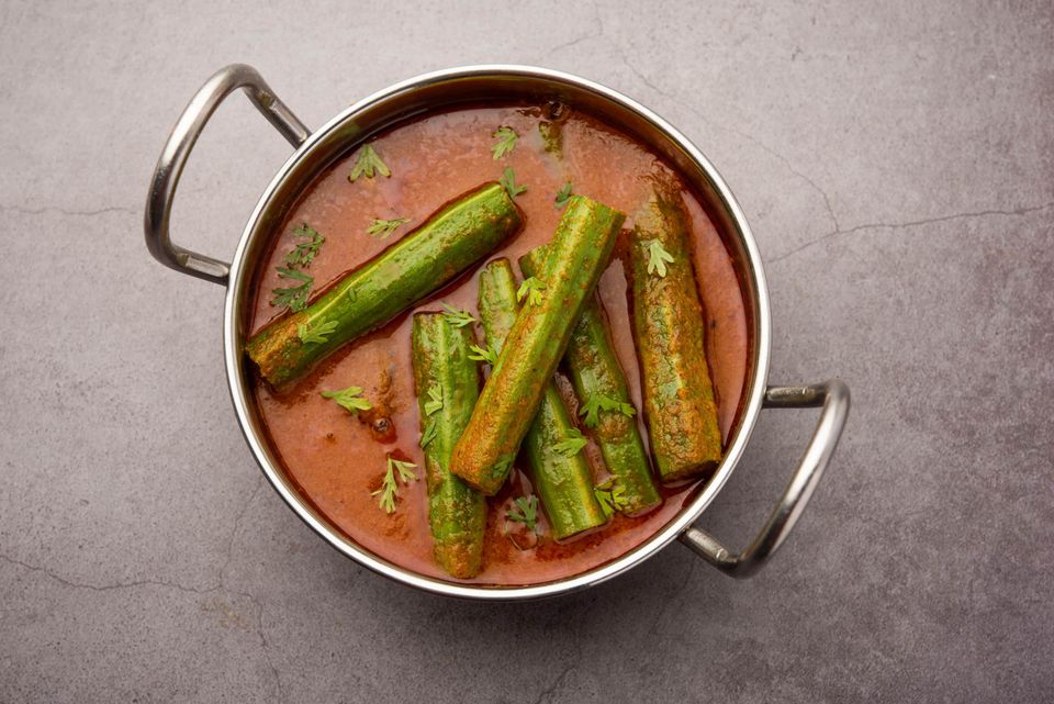 Indian drumstick curry — moringa sticks and spices curry which is prepared using <a href="https://blend-of-bites.ghost.io/prepare-moringa-oil/">moringa oil</a>