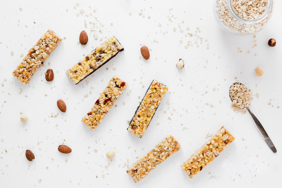 Homemade protein bars with oats and nuts
