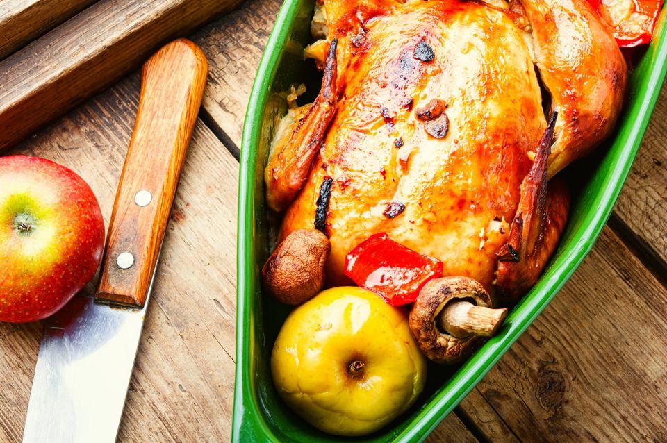 Roasted turkey with apple cider brine