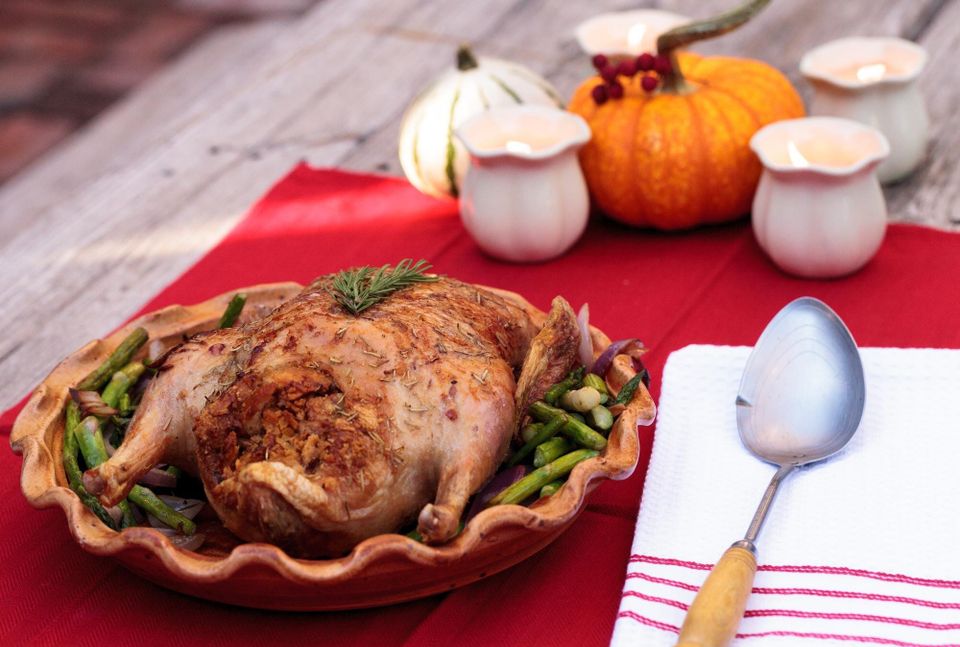 Turkey brine and roasted turkey