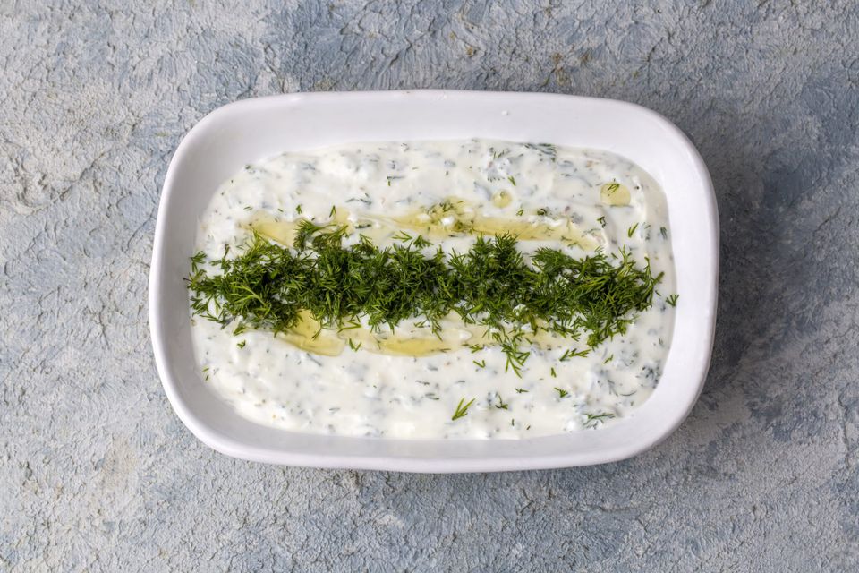 Tzatziki sauce with sour cream