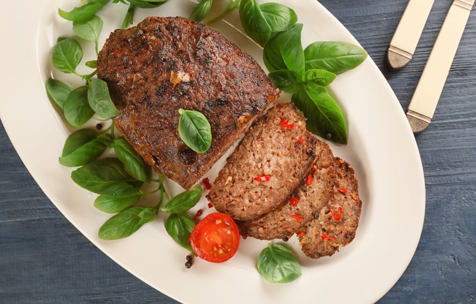 Slice of meatloaf with gravy