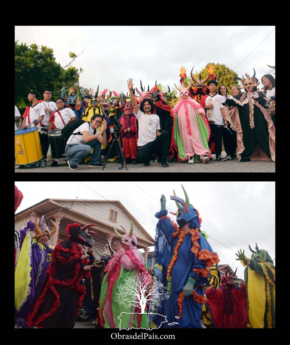 Equipo de Obras del País junto a la Comparsa de Vejigantes de la Playa de Ponce y el Ponce Fénix Marching Band