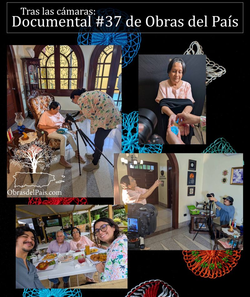 Collage del rodaje del documental sobre Milly Borrero Fraticelli en Peñuelas