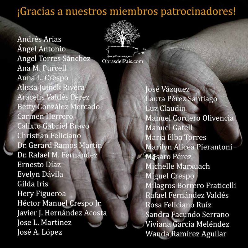 Agradecimiento de Obras del País a sus miembros patrocinadores
