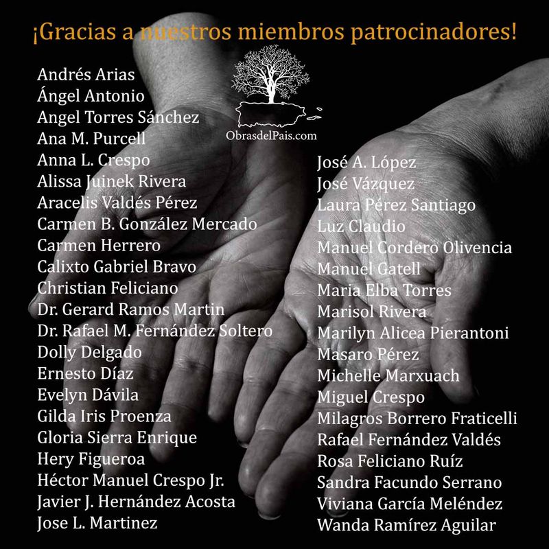 Agradecimiento de Obras del País a sus miembros patrocinadores