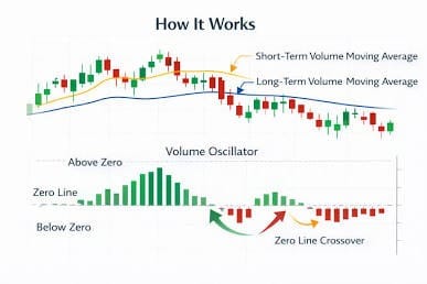 Volume Oscillator Zero Line Structure and Mechanics, AI generated