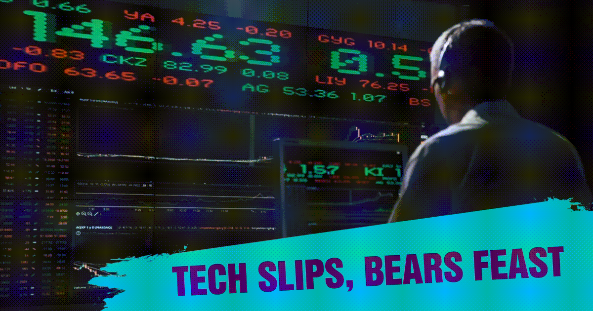 Tech slips, bears feast