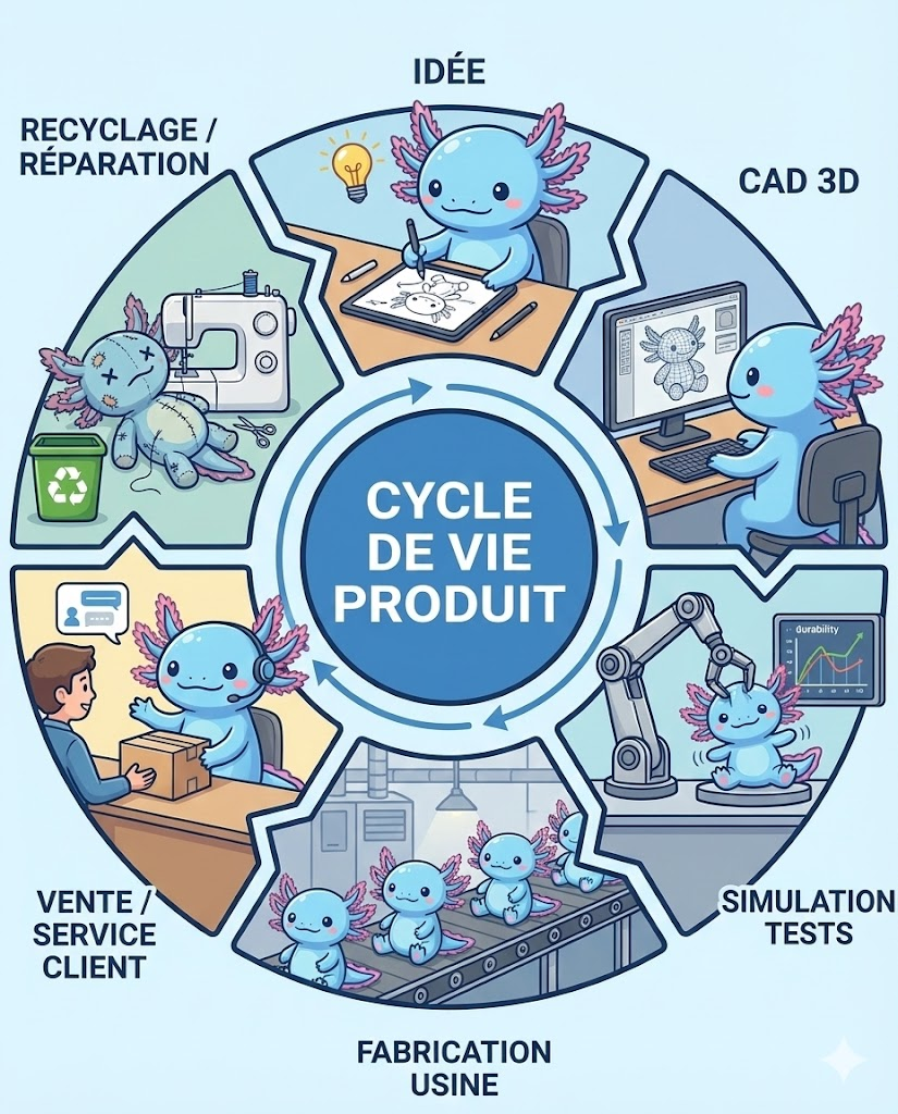 Exemple de cycle de vie produit Axo