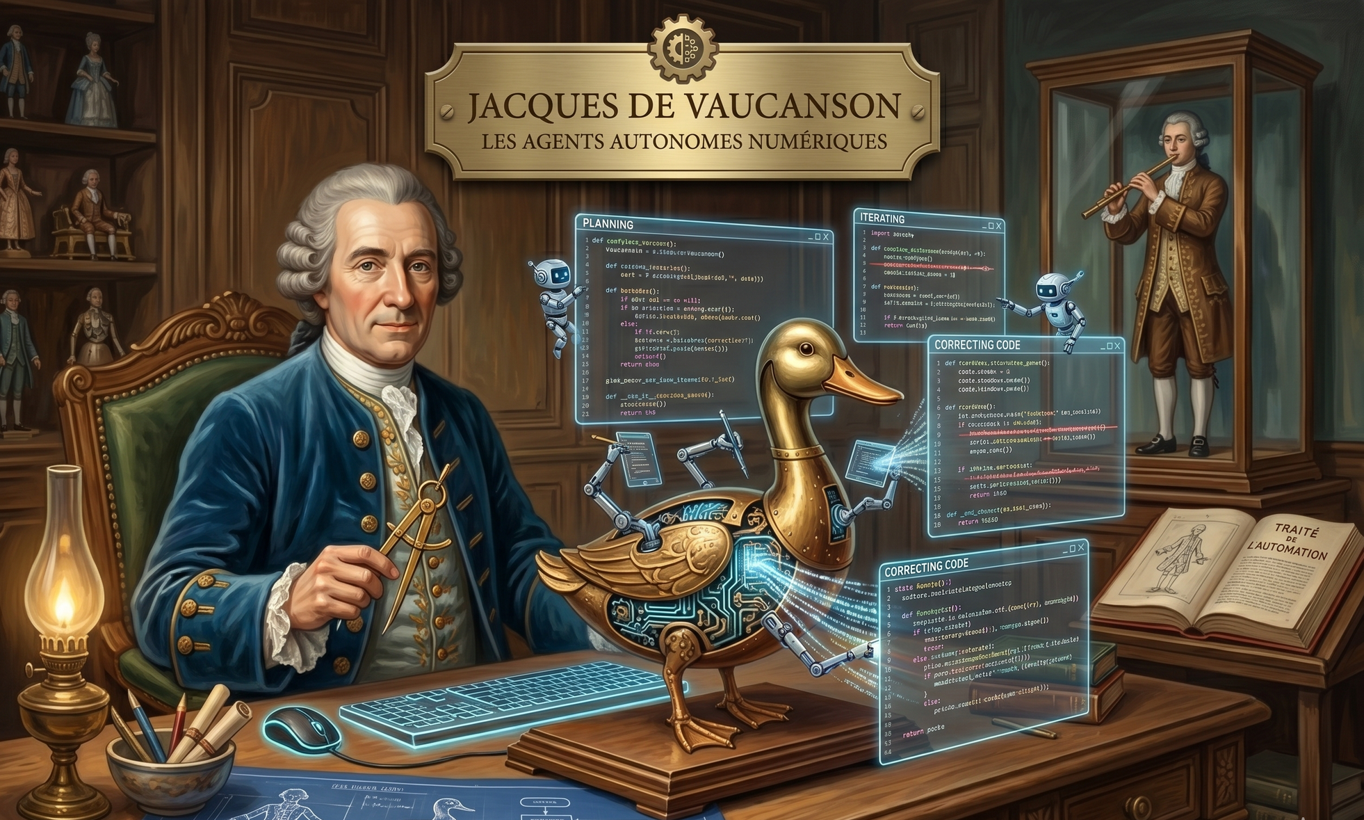 Jacques de Vaucanson, l'inventeur du flûteur de Vaucanson et du canard de Vaucanson