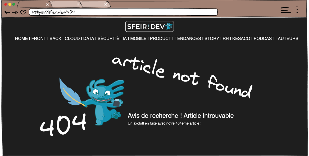 Error 404, article not found, L'odyssée du 404ème post sfeir.dev