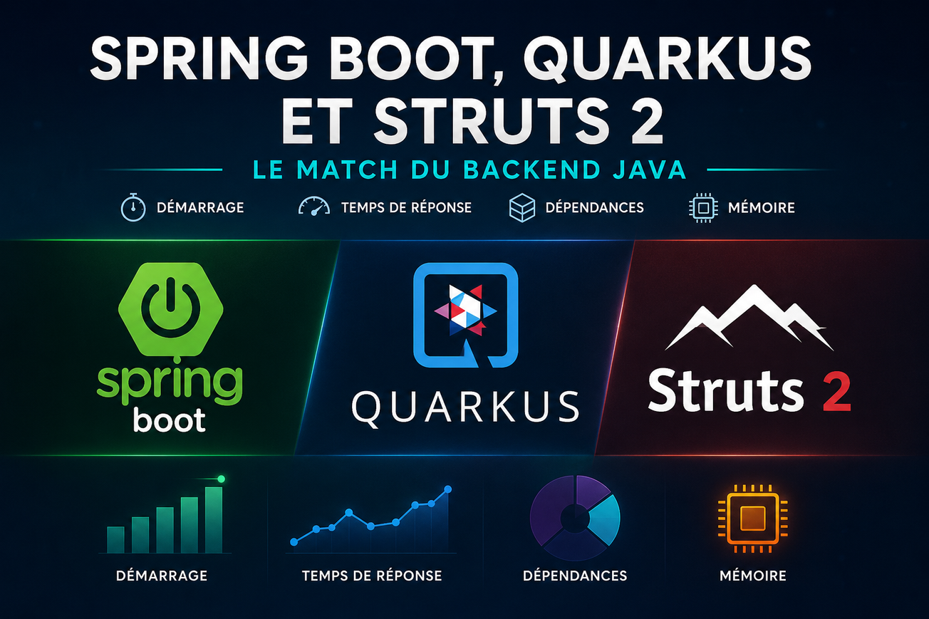 Spring Boot, Quarkus et Struts 2 : benchmark comparatif de trois frameworks backend Java