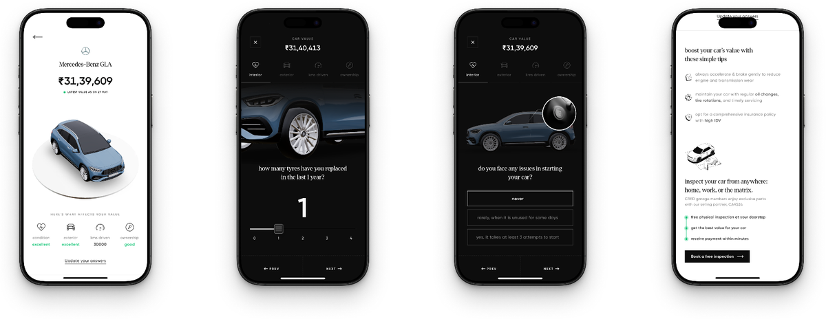 CRED launches car valuation and resale on Garage with CARS24 and Spinny