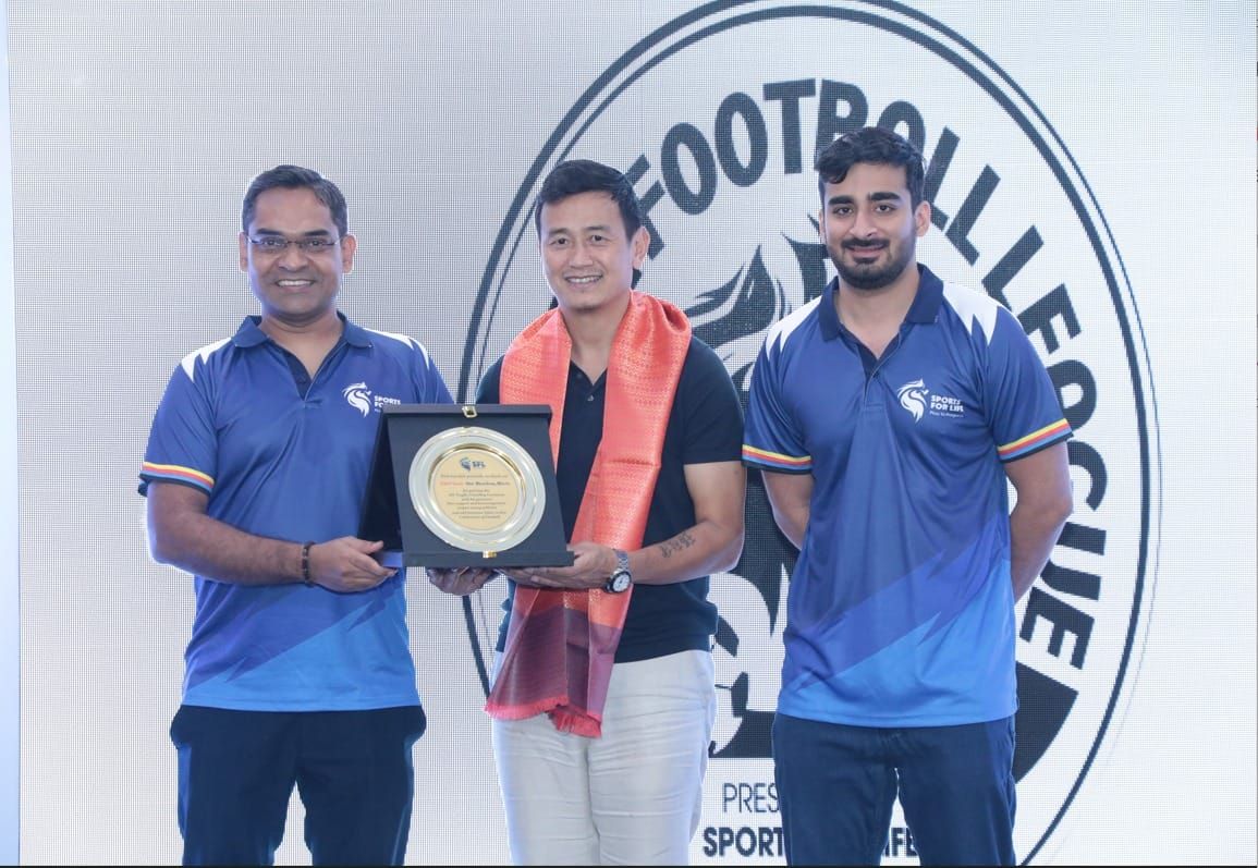 Bhaichung Bhutia unveils SFL Football League Pune 2025–26 trophy
