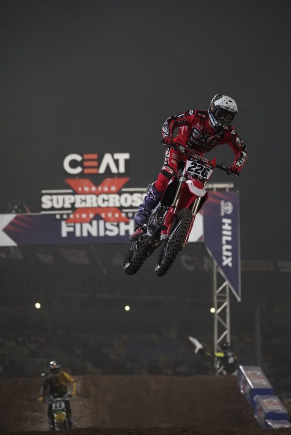 BigRock Motorsport led by CS Santosh leads the inaugural race for the CEAT Indian Supercross Racing League