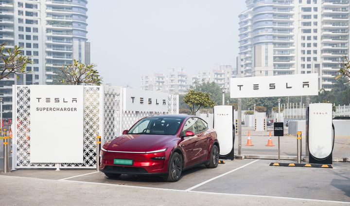 Tesla Supercharger Facility launch in Gurgaon