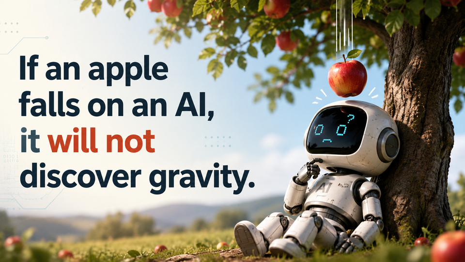 If an apple falls on AI, it will not discover gravity