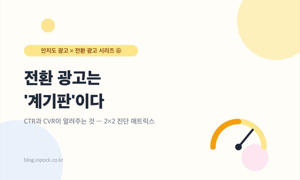전환 광고는 '계기판'이다 — CTR과 CVR이 알려주는 것