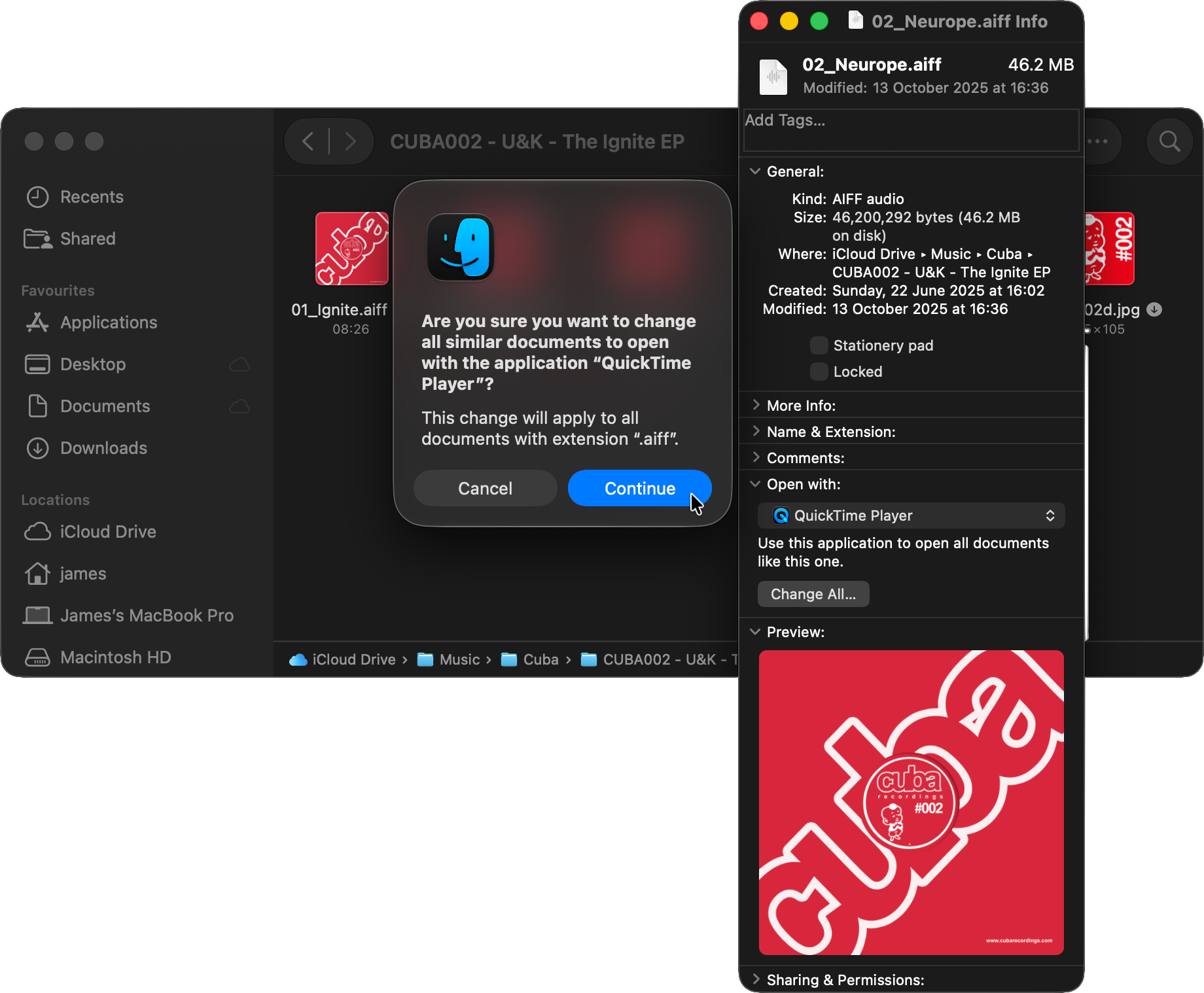 A files contextual menu with options to&nbsp;Open with:&nbsp;and&nbsp;Change All…