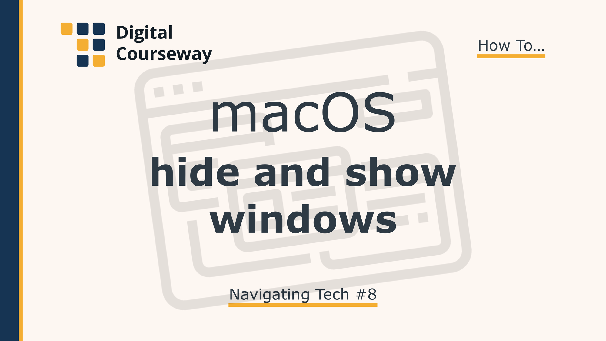 macOS: Hide and Show Windows