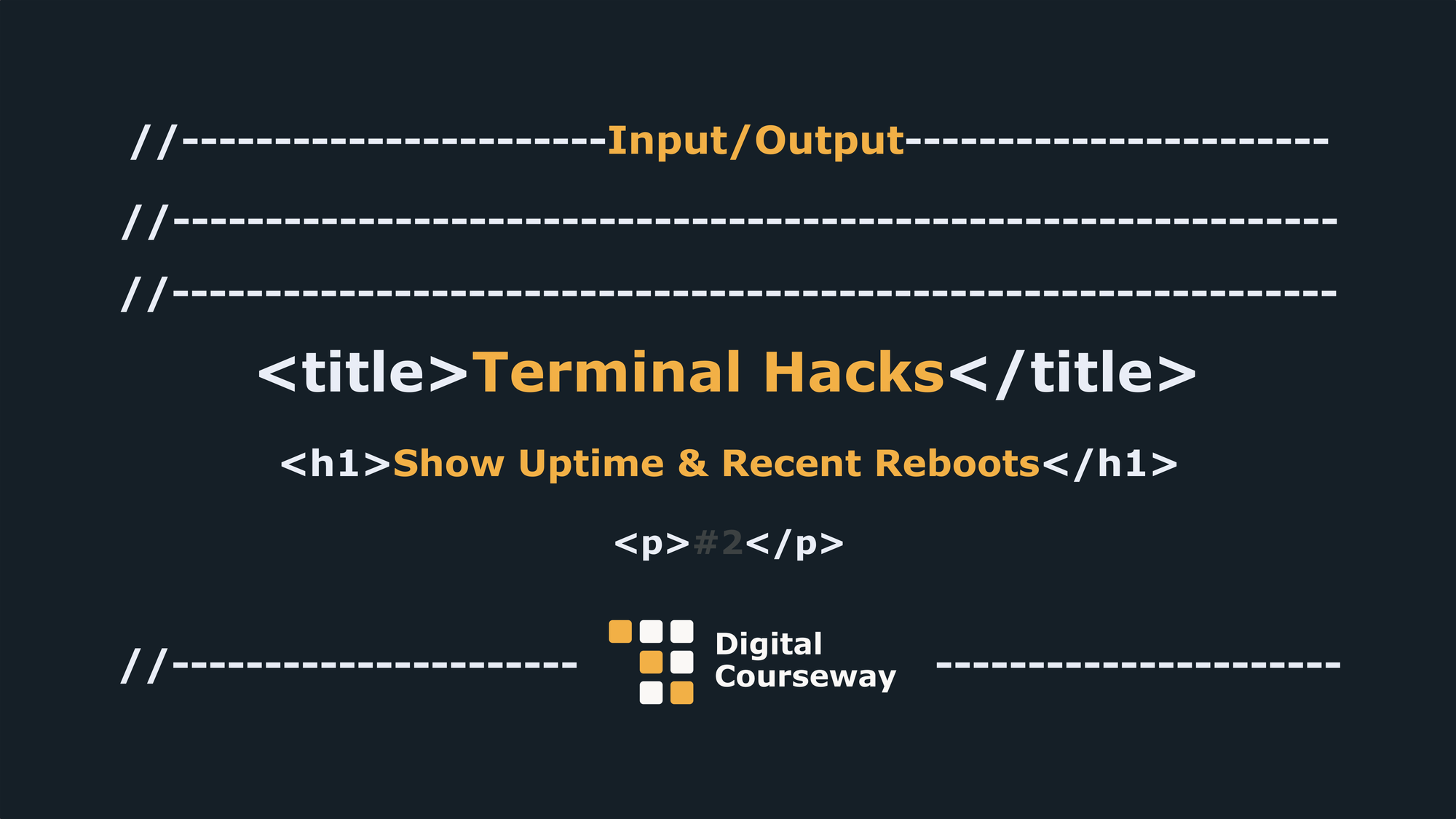 Terminal Hacks - Show Uptime and Recent Reboots