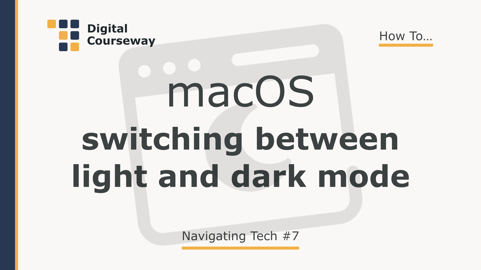 macOS: Switching Between Light and Dark Mode