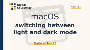 macOS: Switching Between Light and Dark Mode