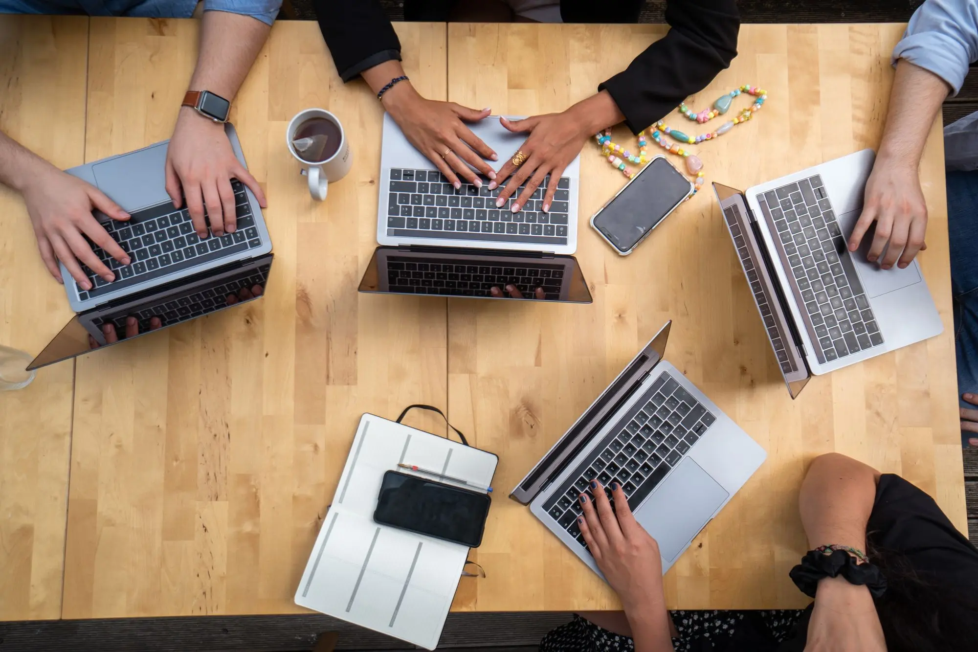 Employees working together in an office