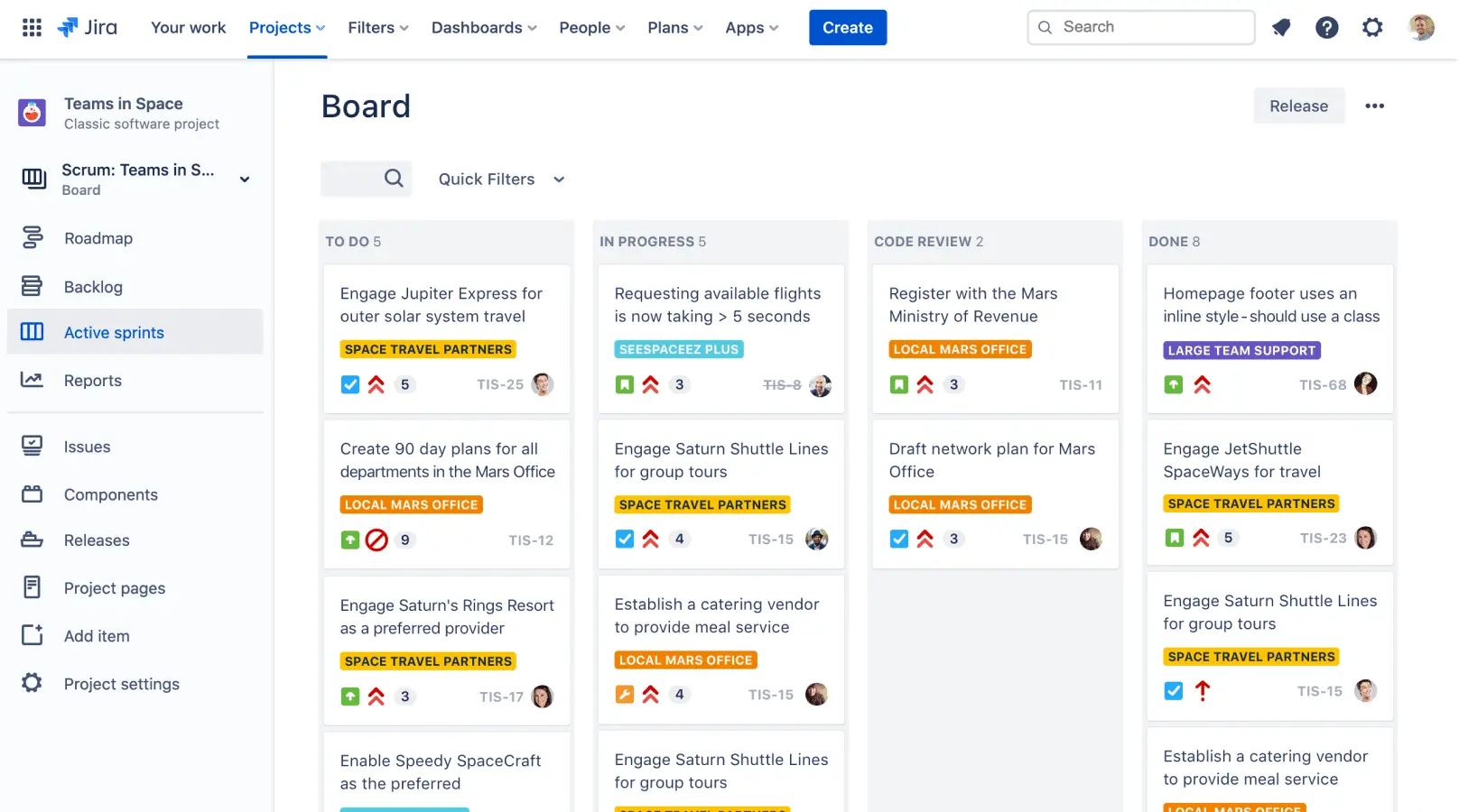 Screenshot of Jira