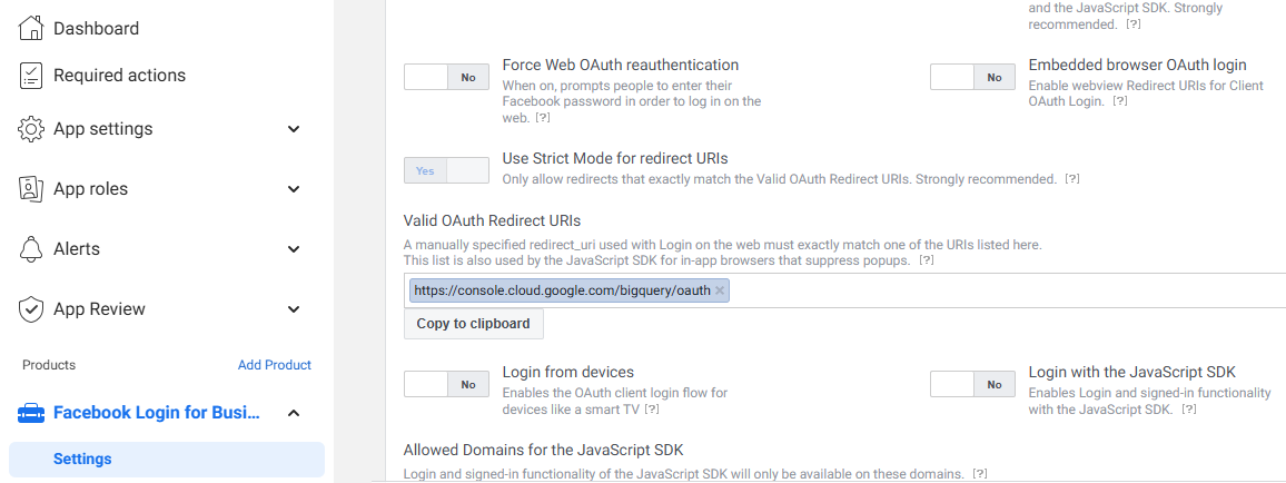 Adding OAuth URI to allow the transfer to retrieve a token.