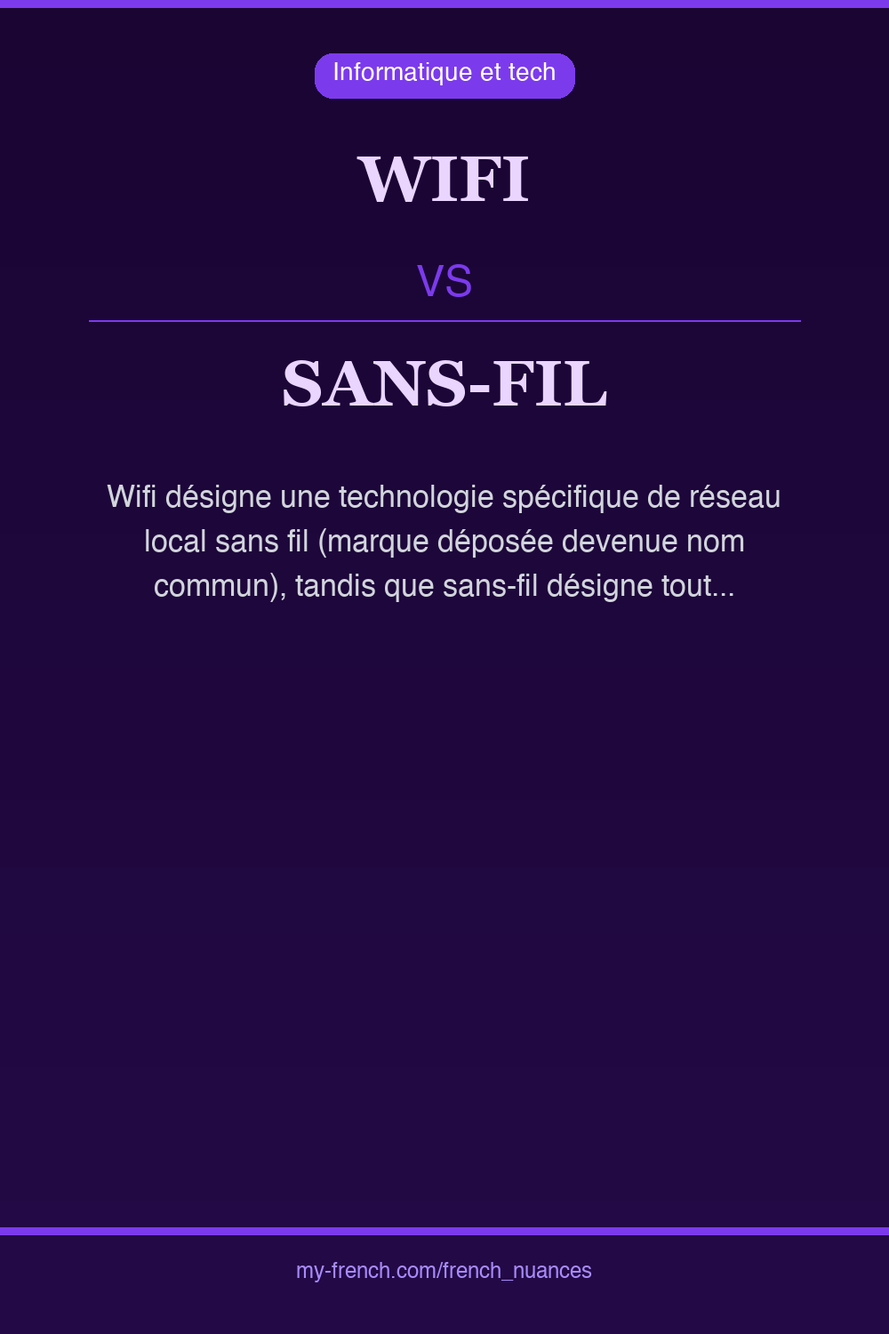 Nuance : wifi vs sans-fil