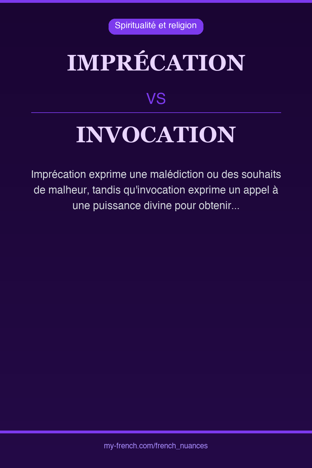 Nuance : imprécation vs invocation