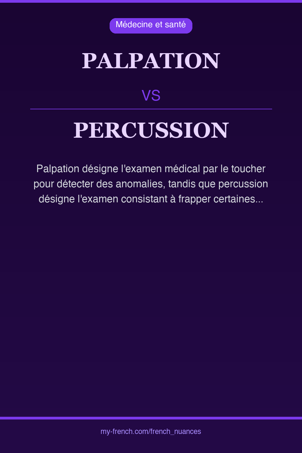 Nuance : palpation vs percussion