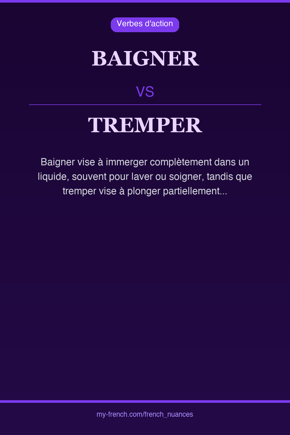 Nuance : baigner vs tremper