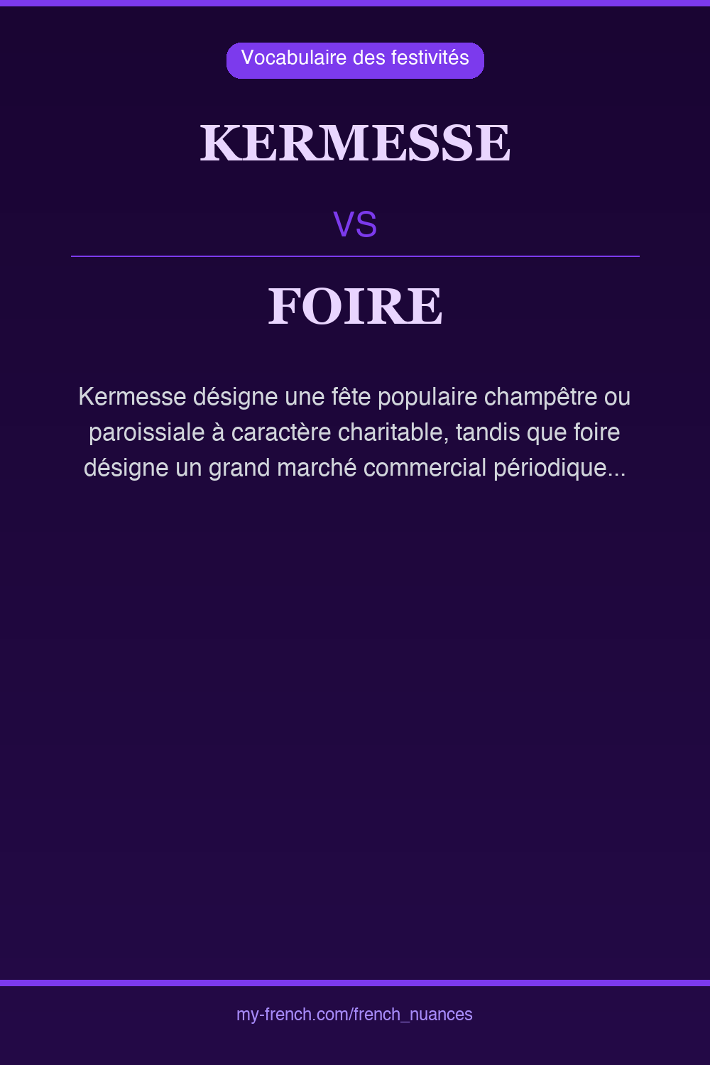 Nuance : kermesse vs foire