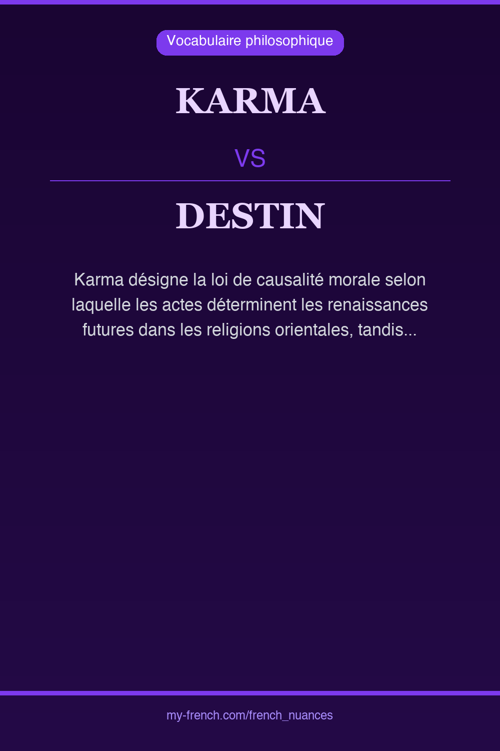Nuance : karma vs destin