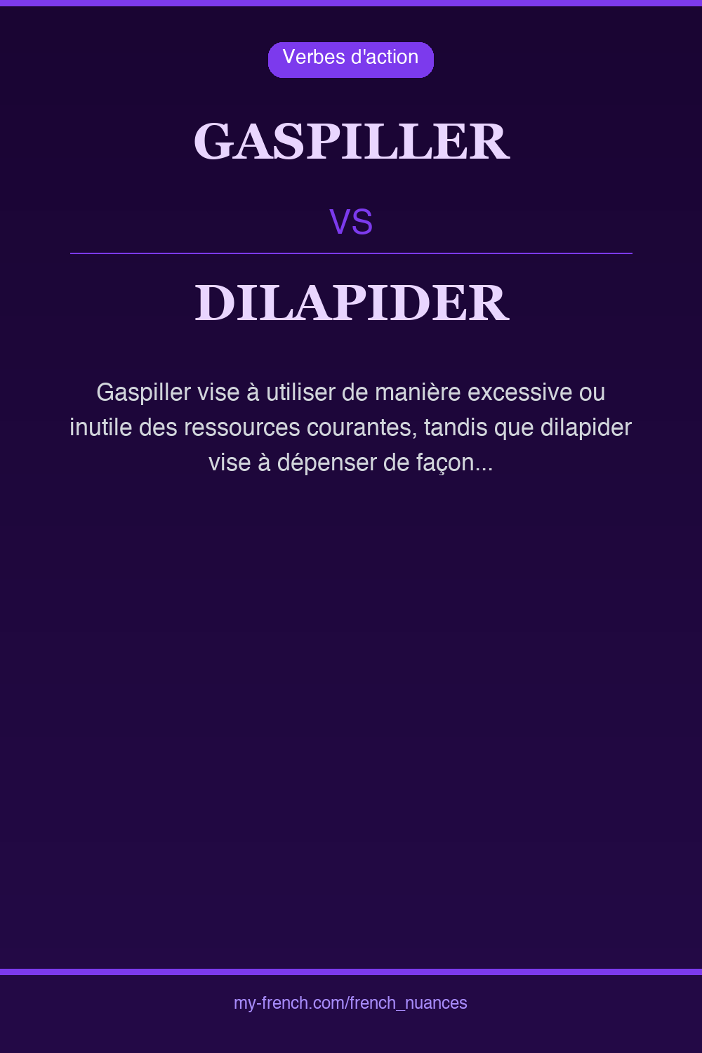 Nuance : gaspiller vs dilapider