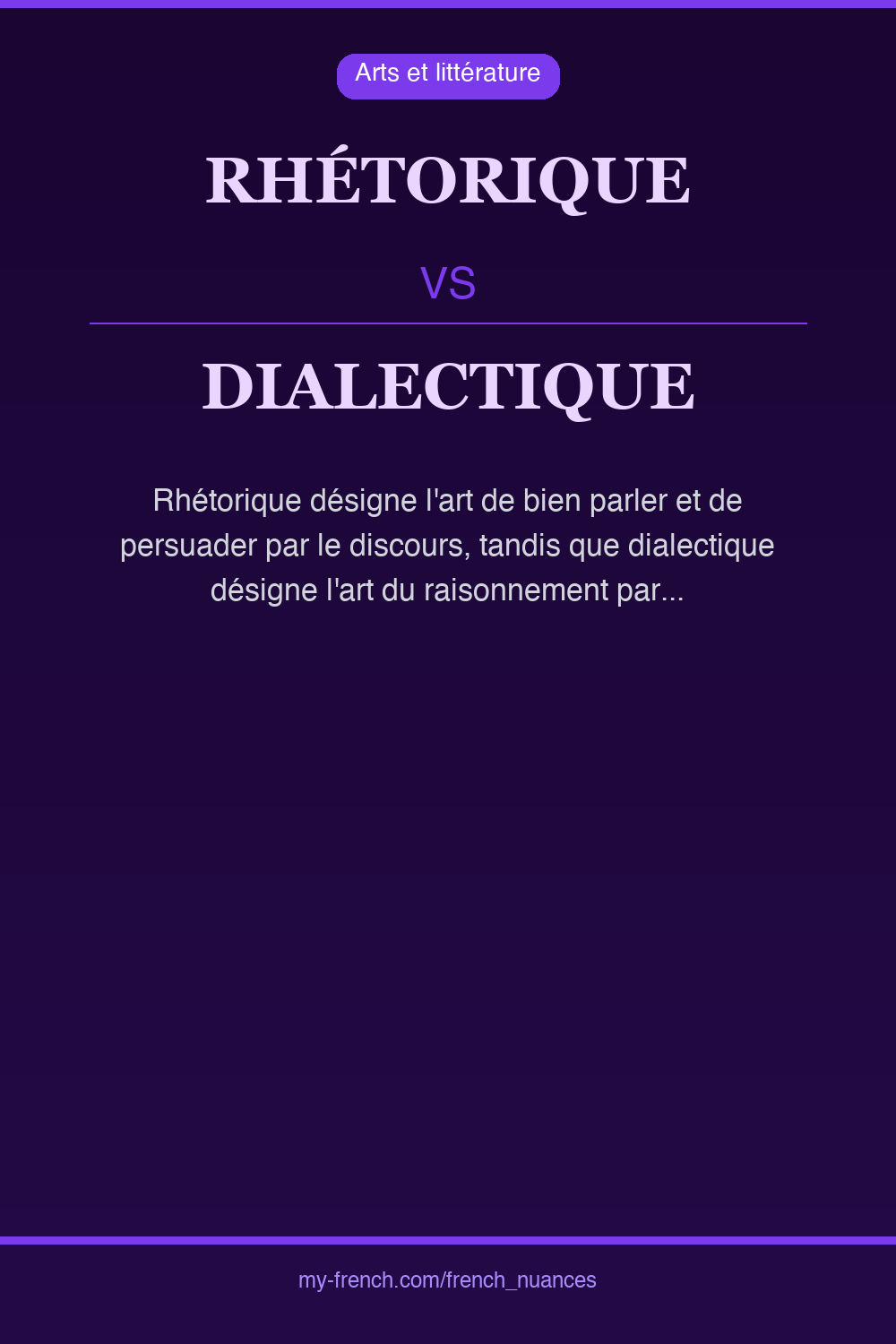 Nuance : rhétorique vs dialectique