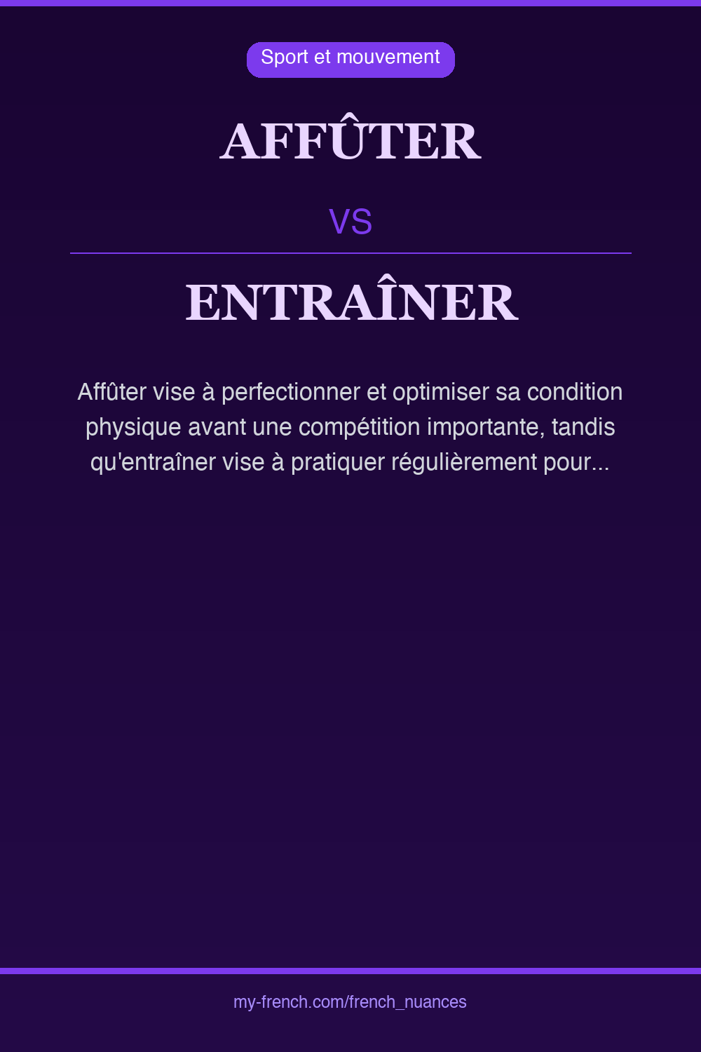 Nuance : affûter vs entraîner