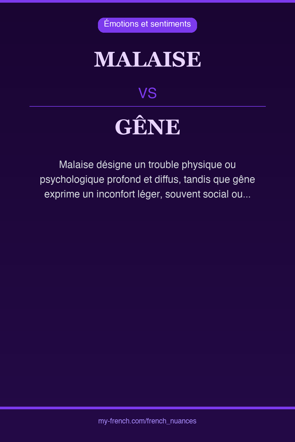 Nuance : malaise vs gêne