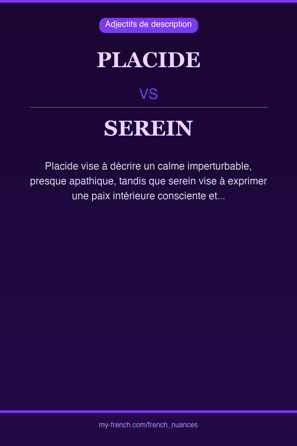 Nuance : placide vs serein
