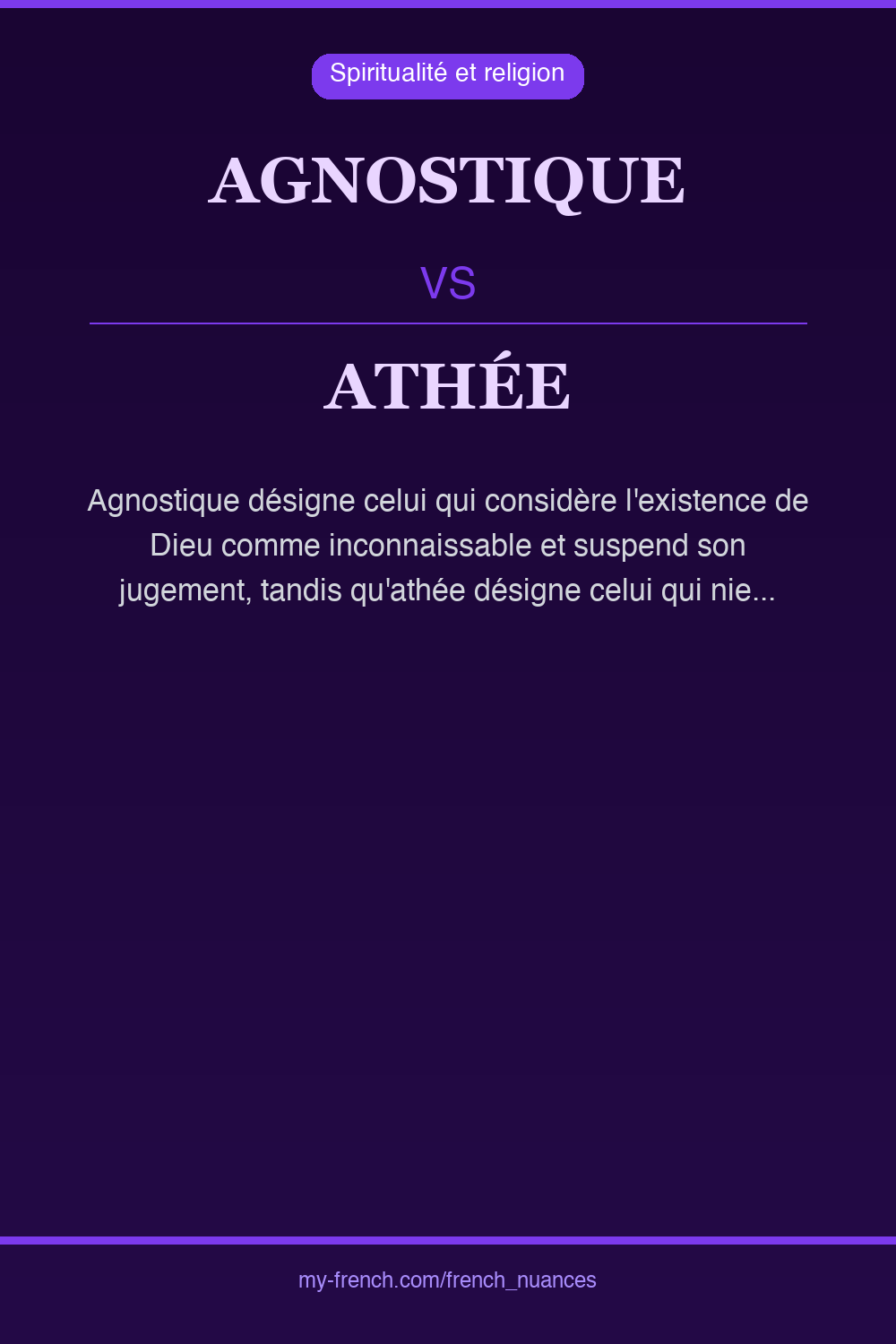 Nuance : agnostique vs athée