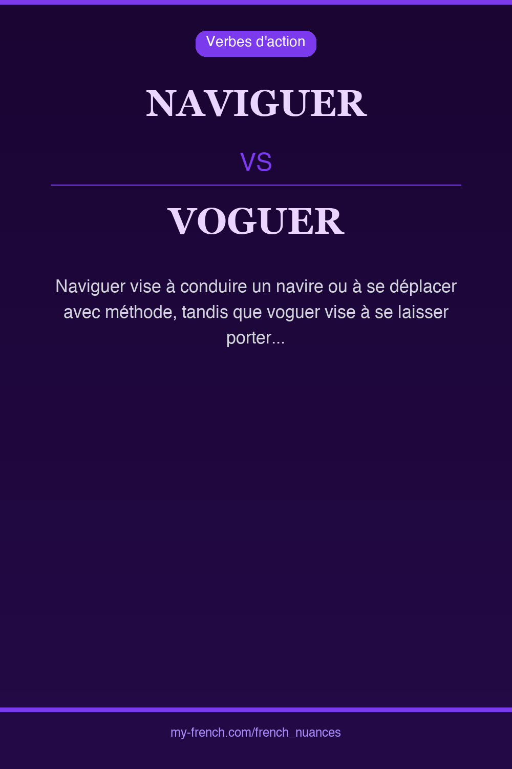 Nuance : naviguer vs voguer