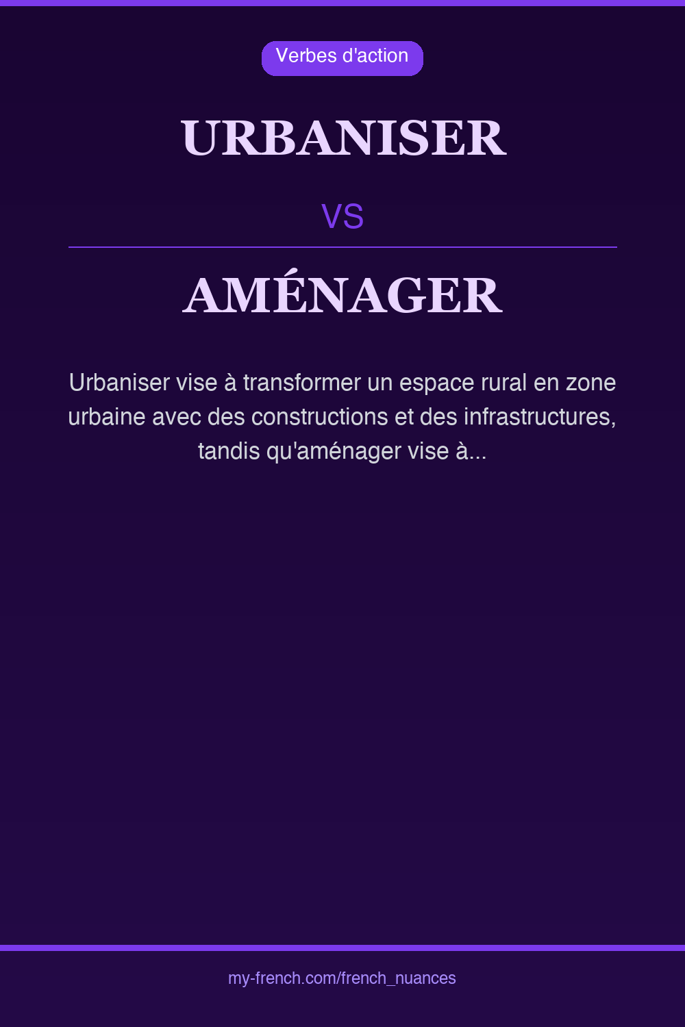 Nuance : urbaniser vs aménager